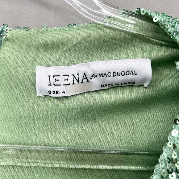 B34 Mac Duggal Sequin Blouson Sleeve Mini Dress Womens 4 Retro Swiftie Vegas - Picture 8 of 8